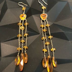 Kenneth Cole Amber Beaded gold finished Earrings